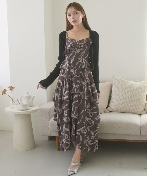 完売品　DALLA frill ribbon cami onepiece DALLA frill ribbon cami onepiece ブラック XS