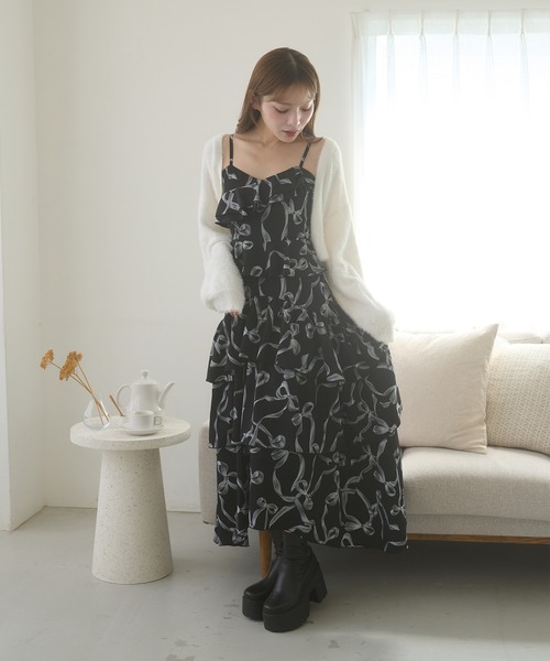 Ambre Neige（アンブルネージュ） ワンピース raffle ribbon camisole