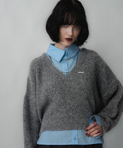 HAREニットセーター HARE ニット セーター シャツドッキングVネックニット(HARE
