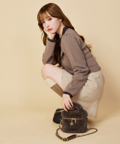 one after another NICE CLAUP ニット セーター バイカラー金ボタン