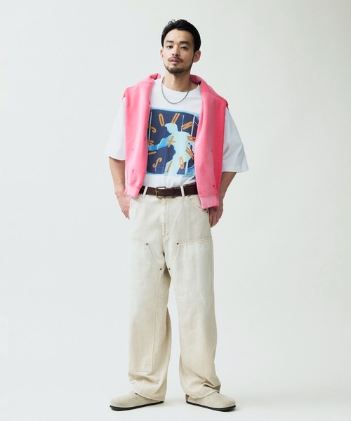 ワイドパンツ パンツ ダブルニーパンツ メンズの画像