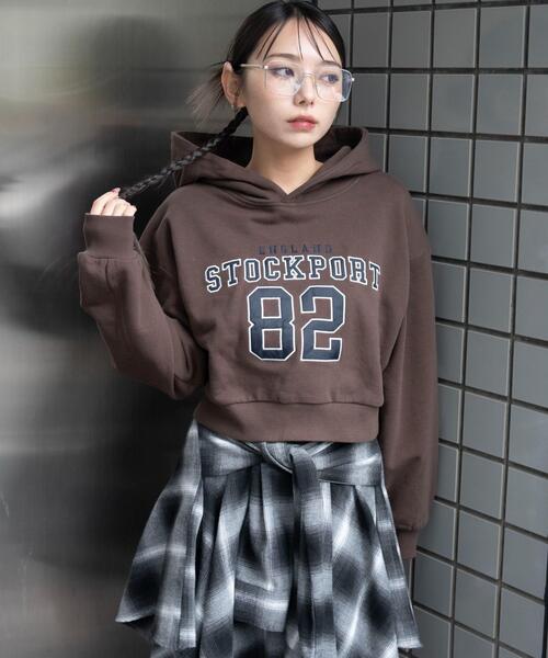 WEGO（ウィゴー） パーカー WEGO/ロゴショートプルパーカー レディース