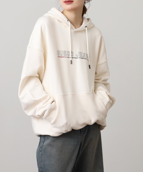 パーカー GUESS JEANS フロントプリントスウェットパーカー メンズ 