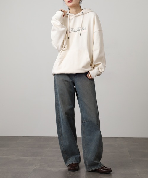 パーカー GUESS JEANS フロントプリントスウェットパーカー メンズ 