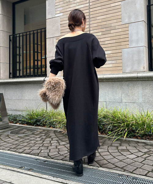 「DouDou」 長袖ワンピース FREE ベージュ レディース_画像9