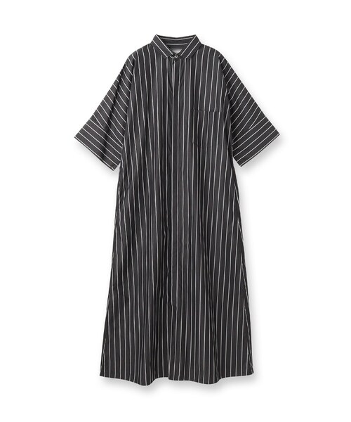 TICCA（ティッカ） ワンピース テント半袖ストライプシャツワンピース