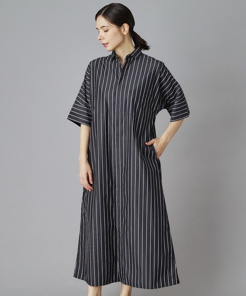 ★値下げ！ TICCA/ティッカ　シャツワンピース TICCA（ティッカ） ワンピース テント半袖ストライプシャツワンピース