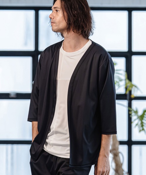 CAMBIO（カンビオ） カーディガン mcg3760-Stretch Smooth 3-4 Sleeve