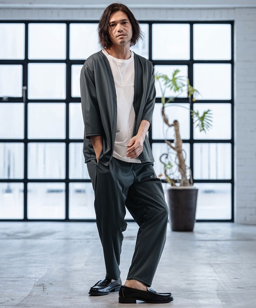 CAMBIO（カンビオ） カーディガン mcg3760-Stretch Smooth 3-4 Sleeve