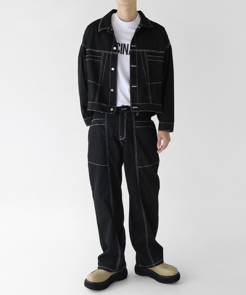 「minsobi」 デニムジャケット FREE ブラック メンズ_画像3