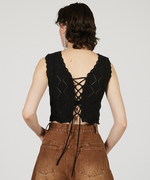 「PRANK PROJECT」 ニットベスト FREE ブラック レディース_画像3