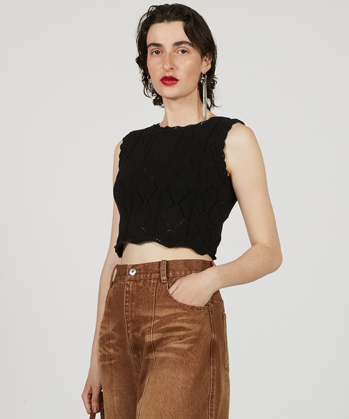 「PRANK PROJECT」 ニットベスト FREE ブラック レディース_画像4