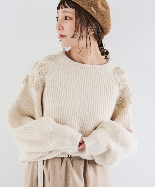 「Crisp」 長袖ニット FREE アイボリー レディース_画像2