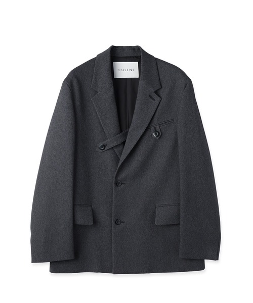 ジャケット テーラードジャケット Faux Denim Slant Belt Tailored Jacket メンズ レディースの画像