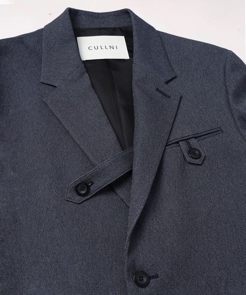 ジャケット テーラードジャケット Faux Denim Slant Belt Tailored Jacket メンズ レディースの画像