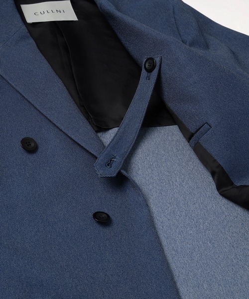 ジャケット テーラードジャケット Faux Denim Slant Belt Tailored Jacket メンズ レディースの画像