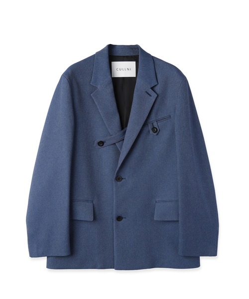 ジャケット テーラードジャケット Faux Denim Slant Belt Tailored Jacket メンズ レディースの画像
