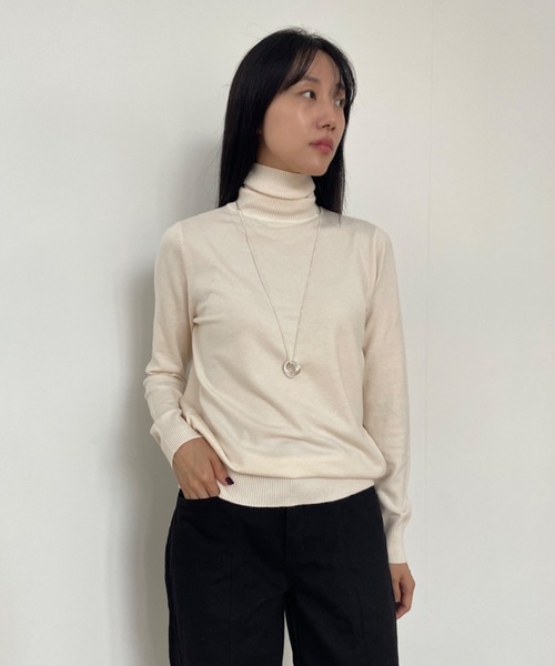 「Didot.showroom」 タートルネックニット FREE ブラック レディース_画像2