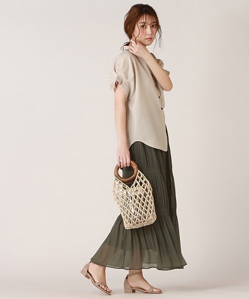 「Droite lautreamont」 プリーツスカート 2 グリーン レディース_画像5