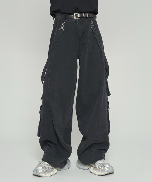 「ADAMASTE」 カーゴパンツ MEDIUM ブラック メンズ_画像9