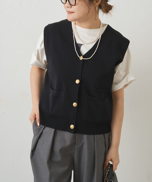 pual ce cin ベスト ジレ ニットジレベスト レディース : ZOZOTOWN