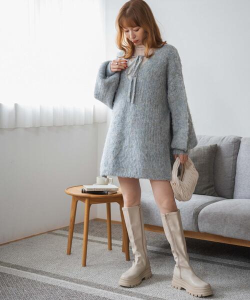 「WEGO」 長袖ニット FREE グレー レディース_画像3