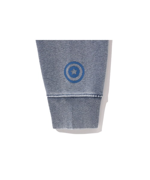パーカー HEAVY WASHED INDIGO SHARK CROPPED FULL ZIP HOODIE レディースの画像
