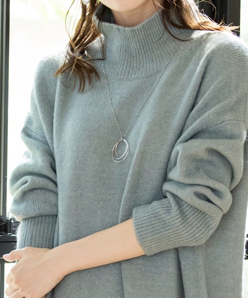 「Tiaclasse」 長袖ワンピース M モカ レディース_画像5