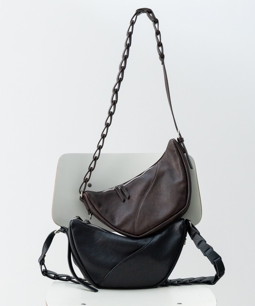 SINSS ショルダーバッグ 2way slit half moon mini bag / 2wayスリット