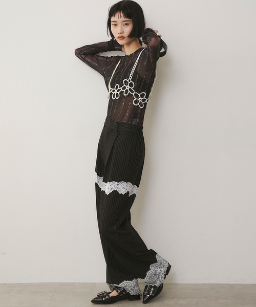 「VIOLETTA」 サスペンダー FREE ホワイト レディース_画像8