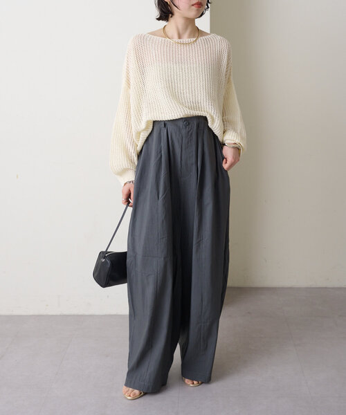 「Omekashi」 チノパンツ 38 チャコールグレー レディース_画像8