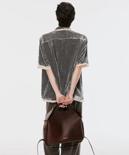 シャツ 「M A S U」UNEVEN VELVET HALF SLEEVE SHIRT メンズの画像