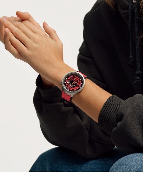 Swatch（スウォッチ） アナログ腕時計 FREE レッド メンズ : ZOZOTOWN