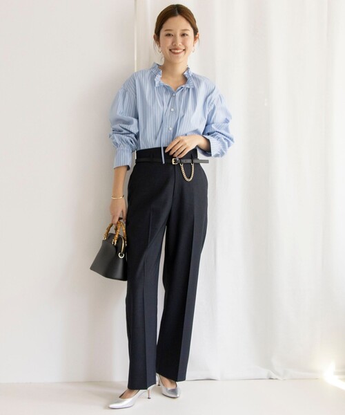 「NOLLEY'S」 パンツ 34 ネイビー レディース_画像2