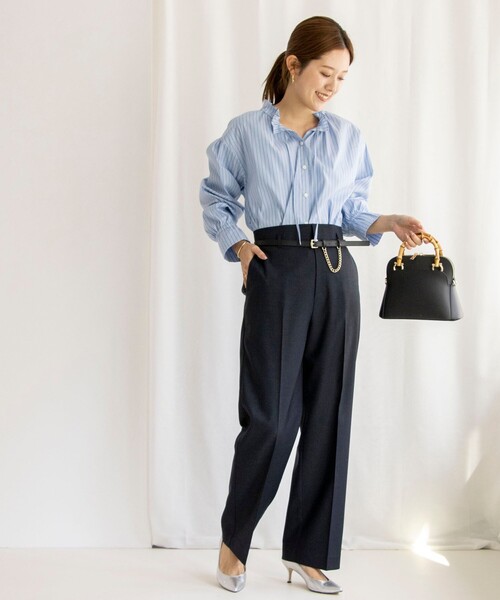 「NOLLEY'S」 パンツ 34 ネイビー レディース_画像4