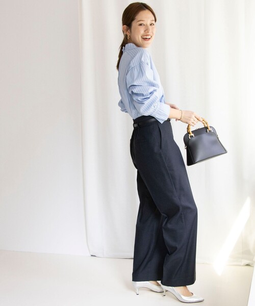 「NOLLEY'S」 パンツ 34 ネイビー レディース_画像5