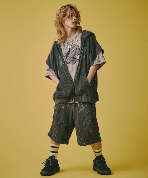GALFY（ガルフィー） ワイドパンツ パンツ GALFY−闇に溶かされし犬
