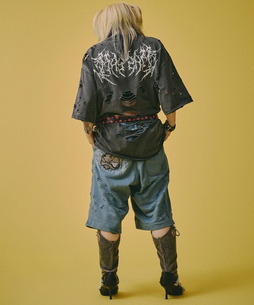 GALFY（ガルフィー） ワイドパンツ パンツ GALFY−闇に溶かされし犬