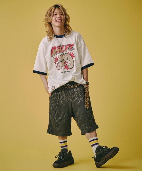 GALFY（ガルフィー） ワイドパンツ パンツ GALFY−闇に溶かされし犬