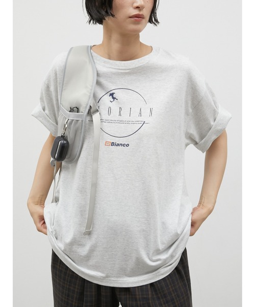 LA PEAU DE GEM TシャツPPP刺繍　グレー la peau de gem（ラポドゥジェム） tシャツ 半袖 「LA PEAU DE GEM