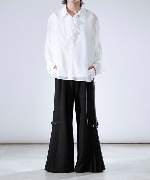 「Ellno Loset」 パンツ MEDIUM ブルーグレー メンズ_画像2