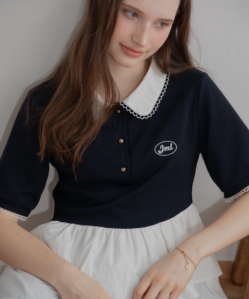 JUMELLE（ジュメロ） tシャツ 半袖 ペプラムポロトップ レディース