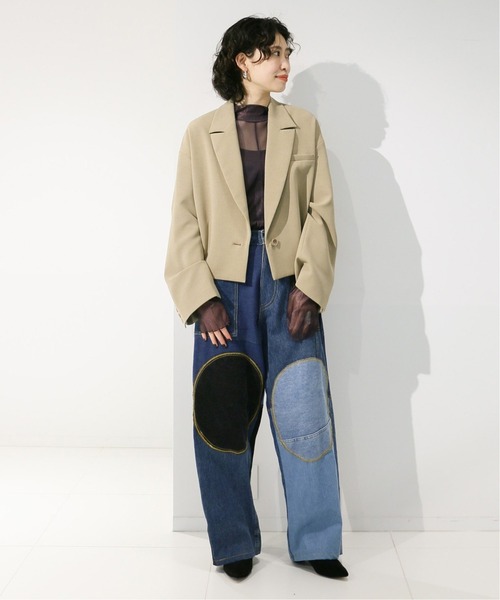 「CITYSHOP」 テーラードジャケット 38 グレー レディース_画像2