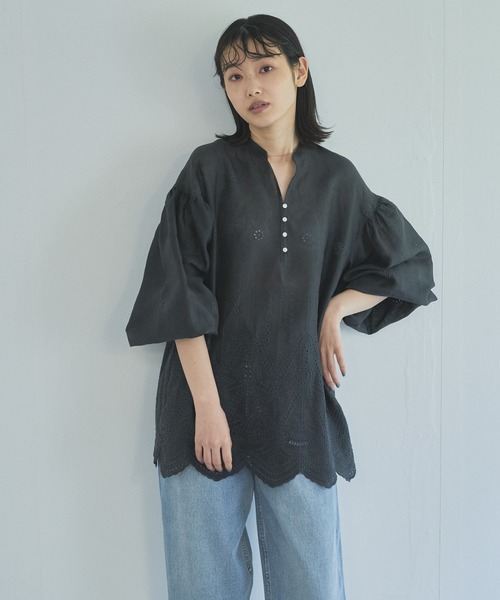 「Audrey and John Wad」 長袖ブラウス FREE イエロー系その他 レディース_画像4