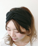 ヘアバンド リブカット幅広ターバンの詳細画像1