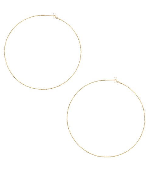 COCOSHNIK（ココシュニック） ピアス K10カット丸線 フープピアス（大