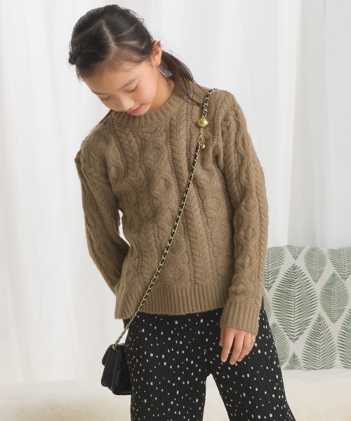 キッズ アウターセーター風ジッパー手編み