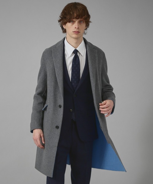 【美品】　DESIGNWORKS デザインワークス　メンズチェスターコート　M DESIGNWORKS チェスターコート コート ダブルフェイス メンズ