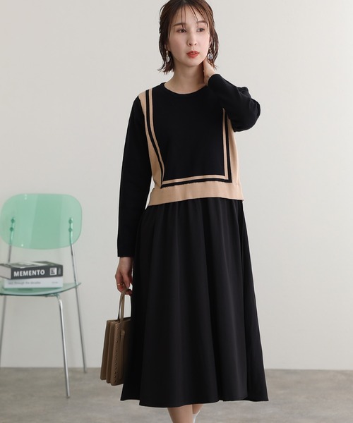 ELENDEEK プリーツドッキングワンピース475 ELENDEEK プリーツドッキングワンピース475