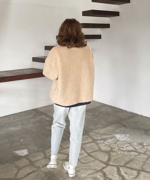 CHERI since1985 ブルゾン アウター バイカラージッパーボアジャケット